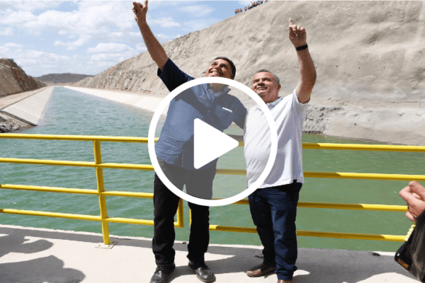 Rogério Marinho mostra avanço das águas do São Francisco e diz